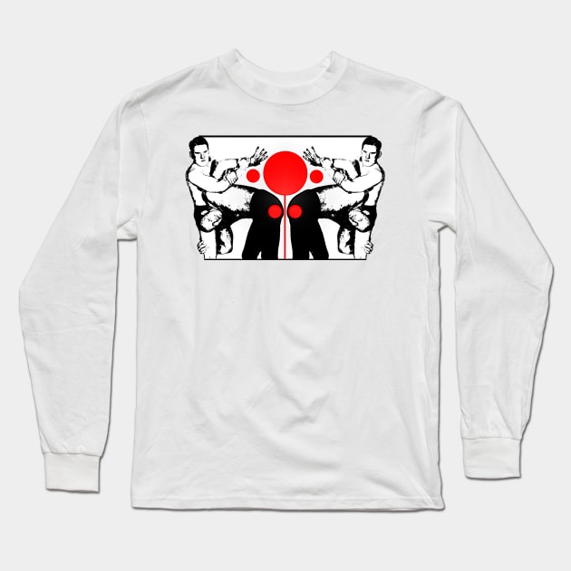 Fighting coup men fighting Long Sleeve T-Shirt by Marccelus